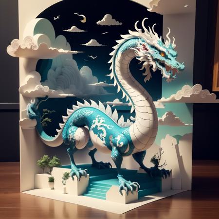 00438-1903675853-a (papercarvingcd, paper sculpture) chinese dragon, blue sky and white clouds, (solo_1.2), , no humans, high quality, masterpiec.png